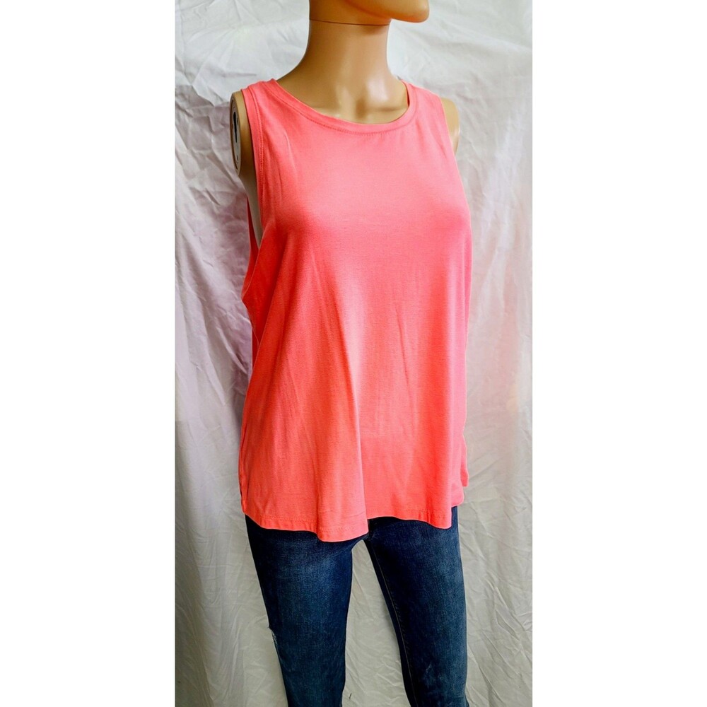 Athletic Works Medium 8/10 soft ButterCore neon Pink Crew Neck Stretch Tank Top